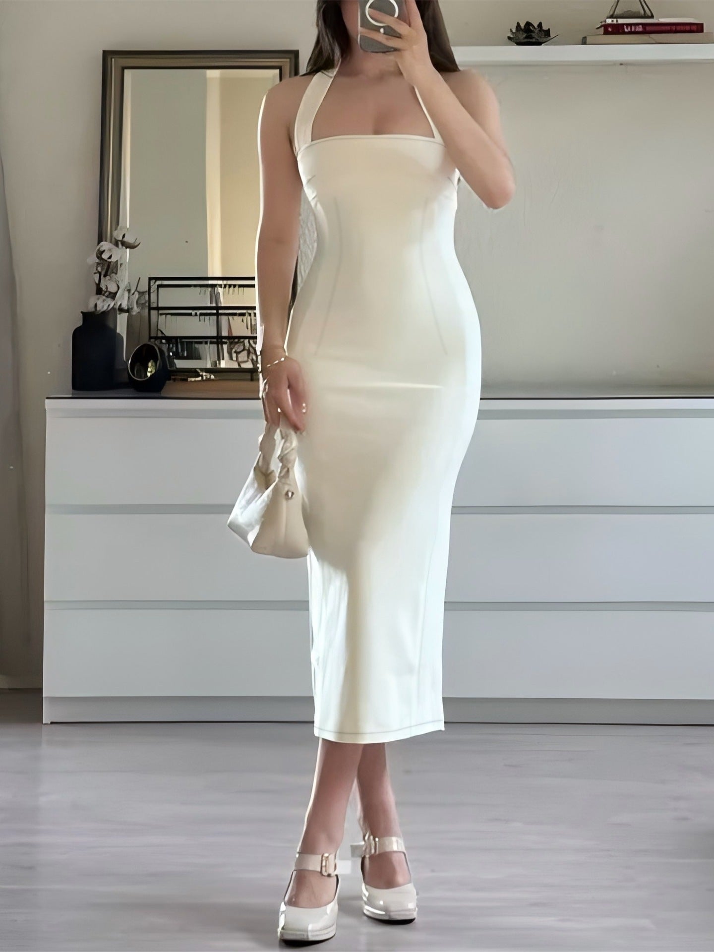 Slim Fit Backless Slimming Temperament Pure Desire Suspender Dress