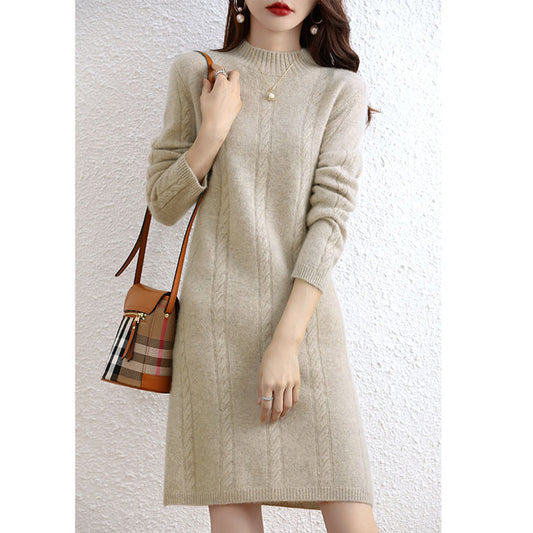 Thickened Pullover Knitting Woolen Skirt Women