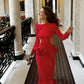 Slim-fit Sheath Split Bow Bare Back Dress