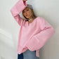 Women Solid Color Pullover Sweater Idle Style