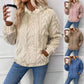 Women's Pullover Jacquard Hooded Loose Fleece Sweatshirt