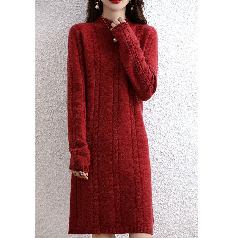Thickened Pullover Knitting Woolen Skirt Women