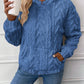 Women's Pullover Jacquard Hooded Loose Fleece Sweatshirt