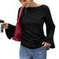 Flared Long Sleeve Pullover Women's Clothing