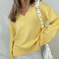 Women Solid Color Pullover Sweater Idle Style